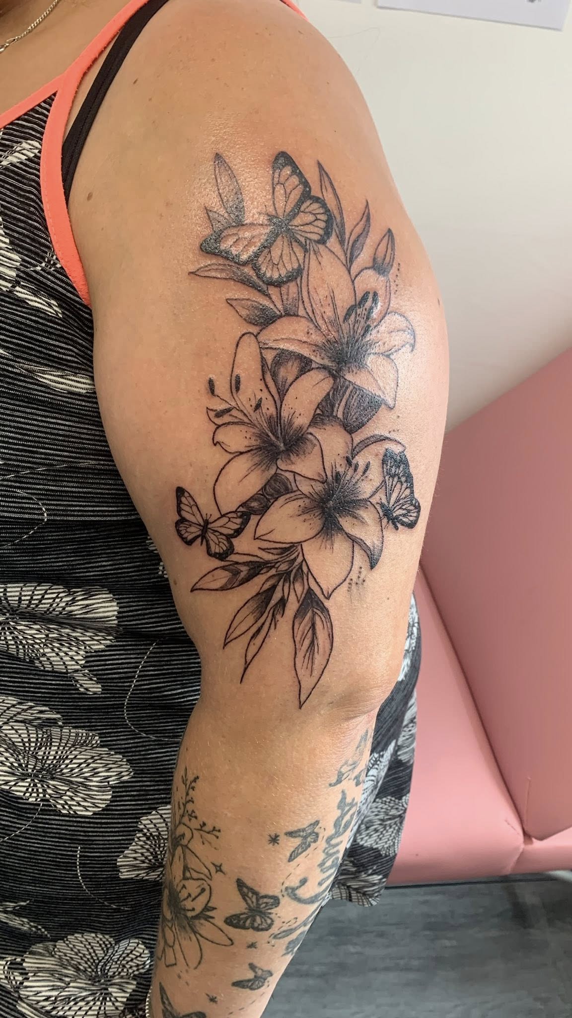 Fine line script lettering tattoo by Ink By LOLO Southport