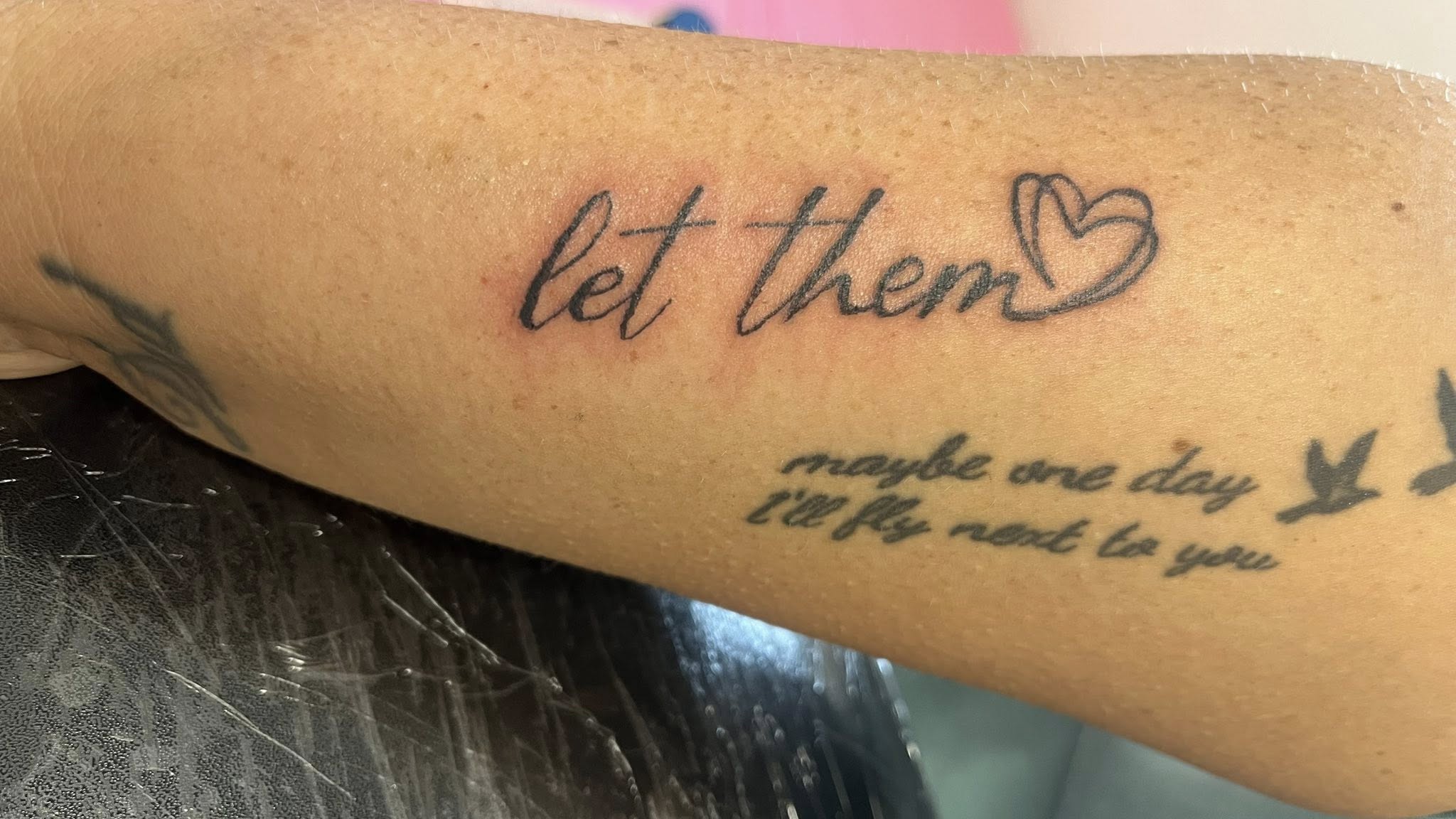 Botanical fine line leaf vine tattoo by Ink By LOLO Formby Birkdale